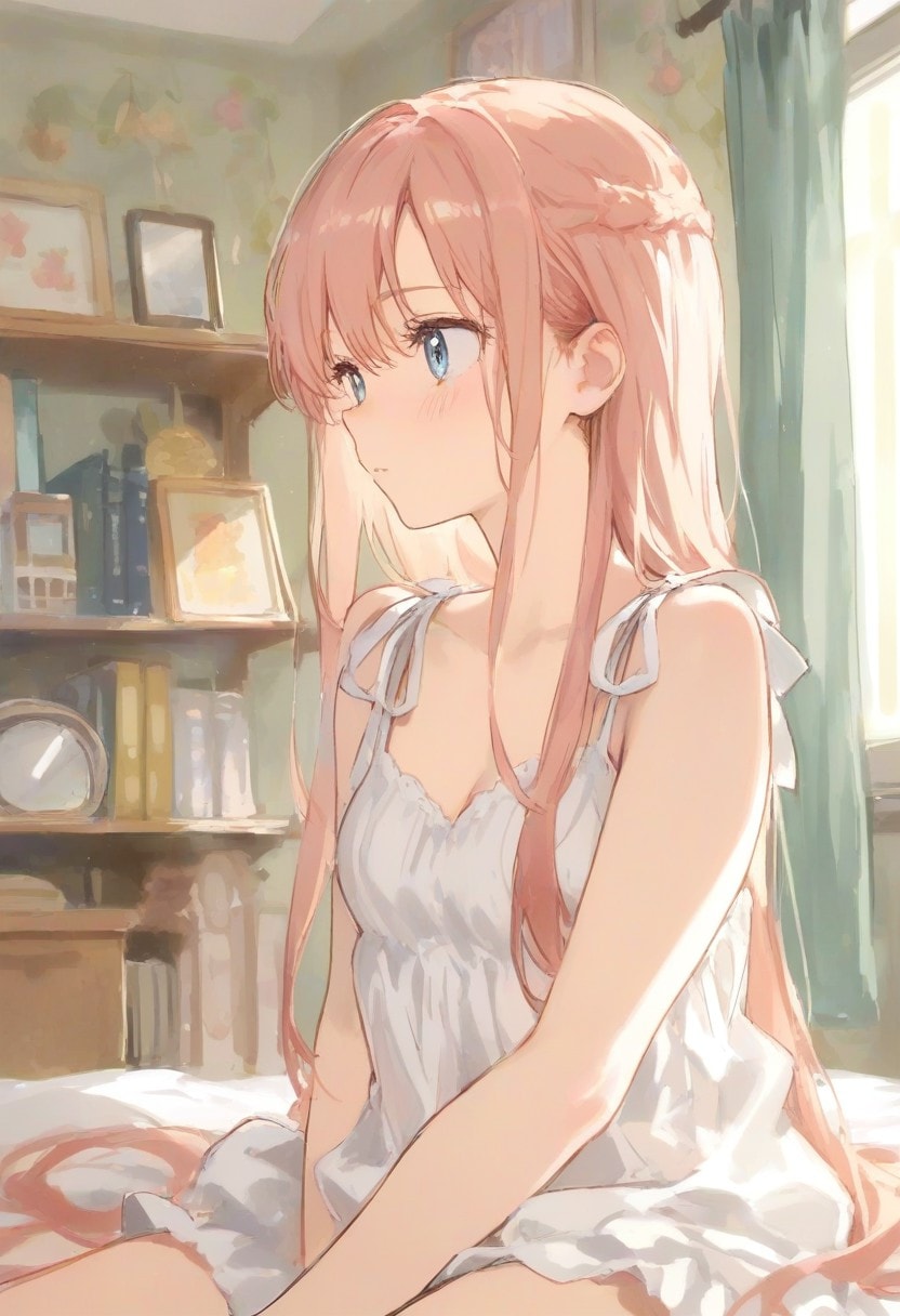 少女の部屋(水彩タッチ)(135) | の人気AIイラスト・グラビア