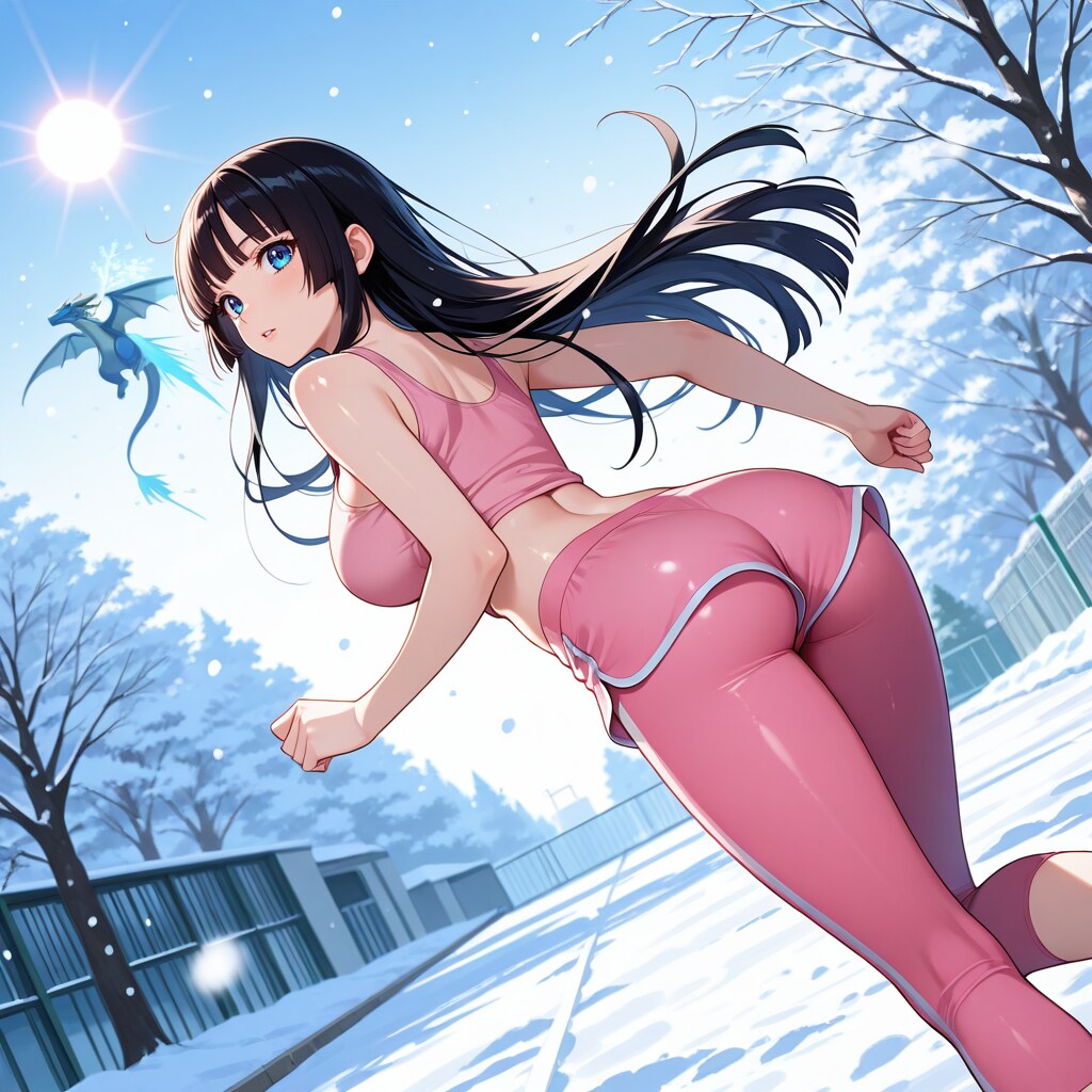冬道のジョギング