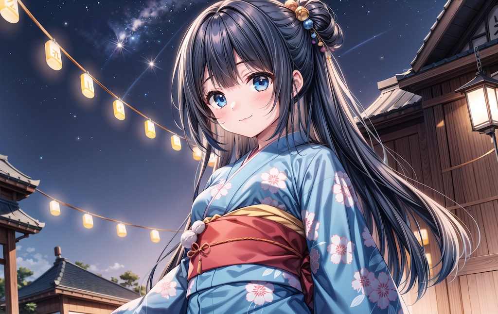 黒髪お嬢様・七夕