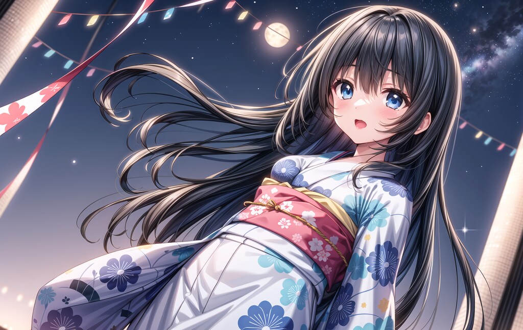 黒髪お嬢様・七夕