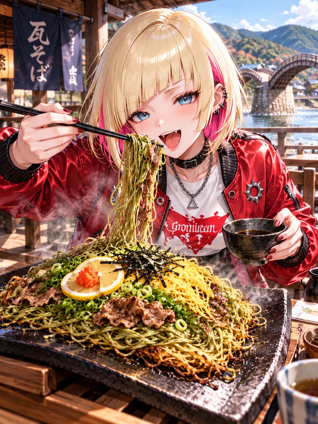 【うちの子×ご当地メシ】狂宴の舞姫、瓦そばに夢中！ ― 莉都 ―