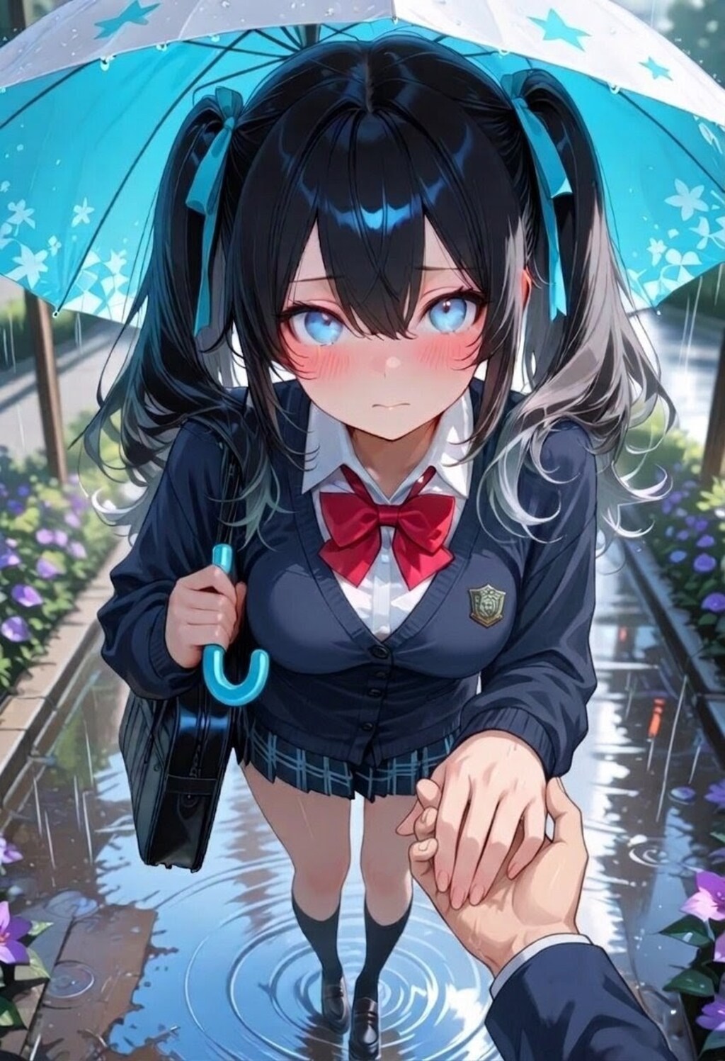 紗希と雨と相合傘