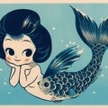 【DALL-E3】人魚姫の魚拓 5枚目