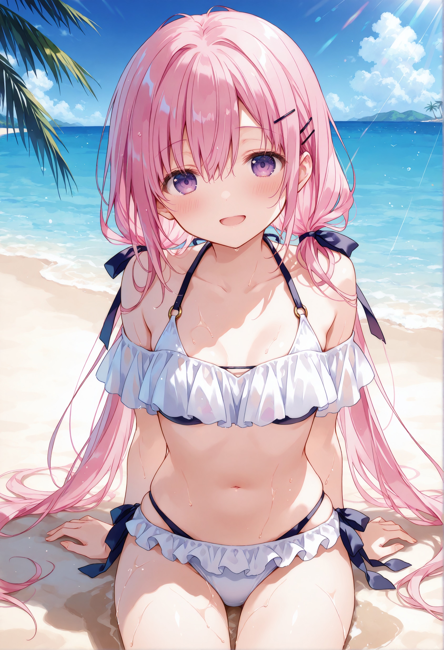 桃香と海水浴