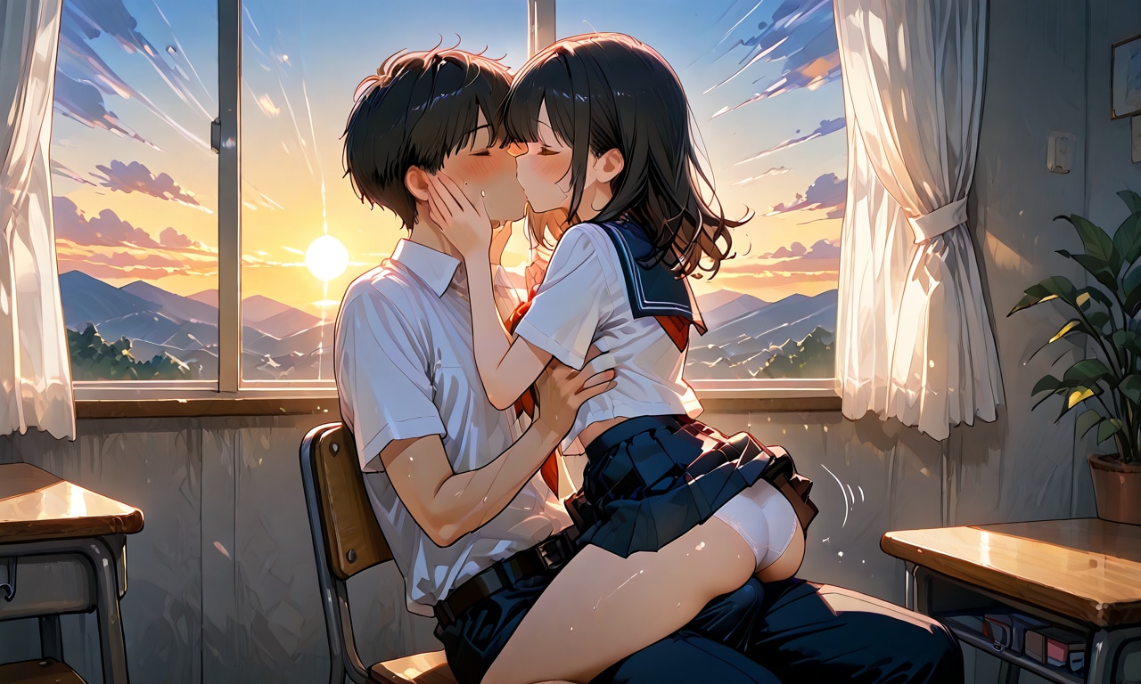 夕方の教室で