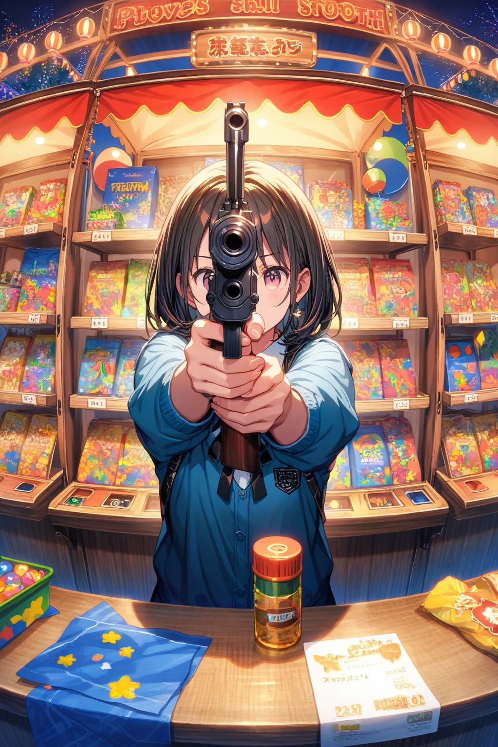 夏祭りの射的