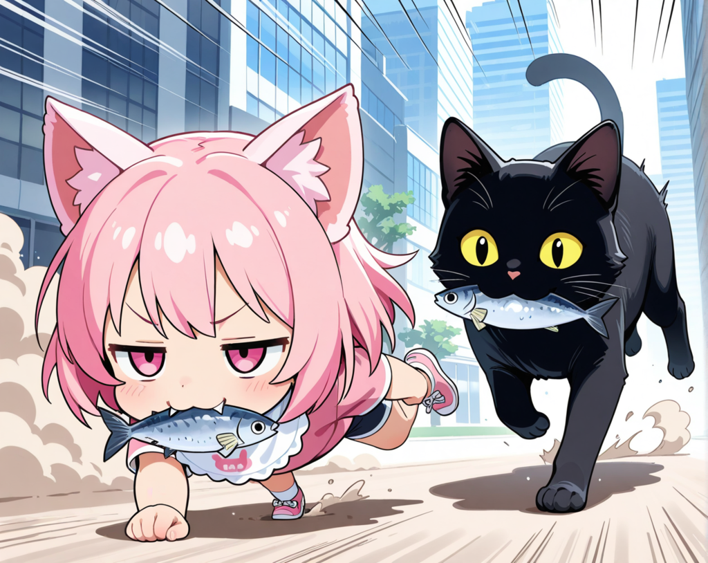くろねこちゃんとおさかにゃだっしゅ！！