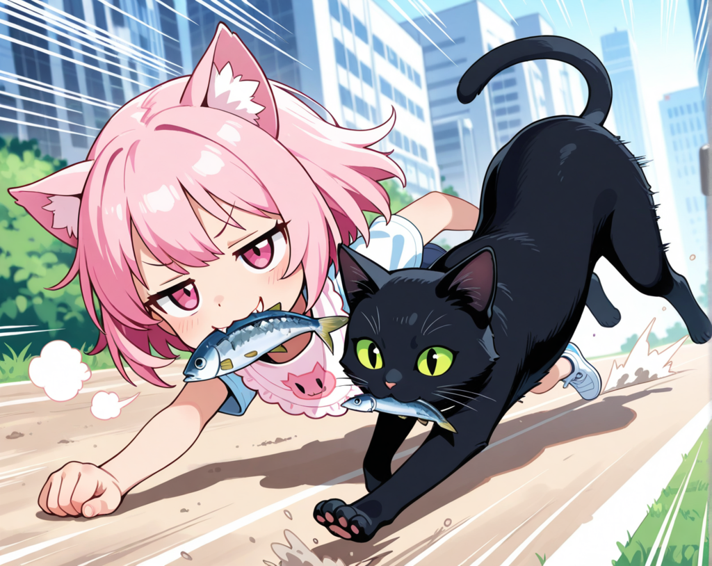 くろねこちゃんとおさかにゃだっしゅ！！