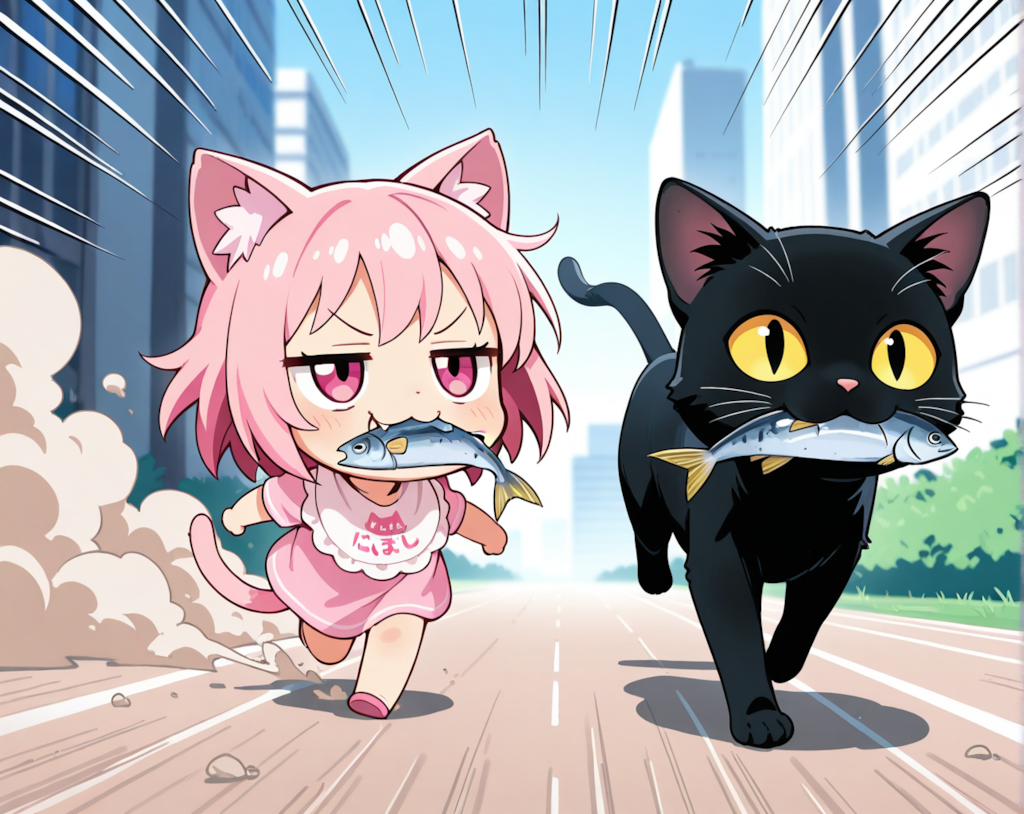 くろねこちゃんとおさかにゃだっしゅ！！