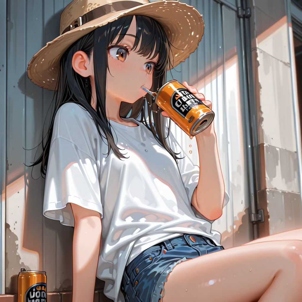 短パンTシャツ帽子水分補給