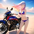 ビーチとビキニ娘とオートバイ・・・帰ったら洗車しなきゃね♡ 7枚目