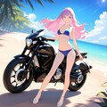 ビーチとビキニ娘とオートバイ・・・帰ったら洗車しなきゃね♡ 5枚目