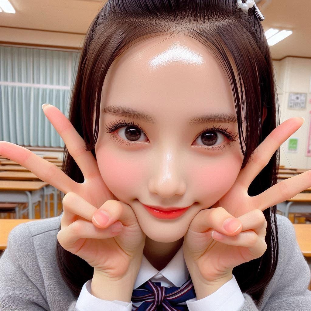 おでこが広い女の子