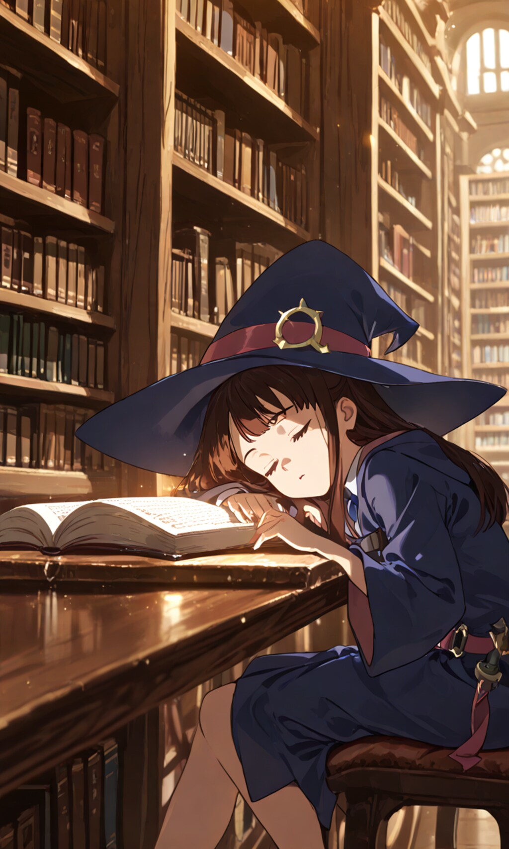 魔法書を読みながら……?