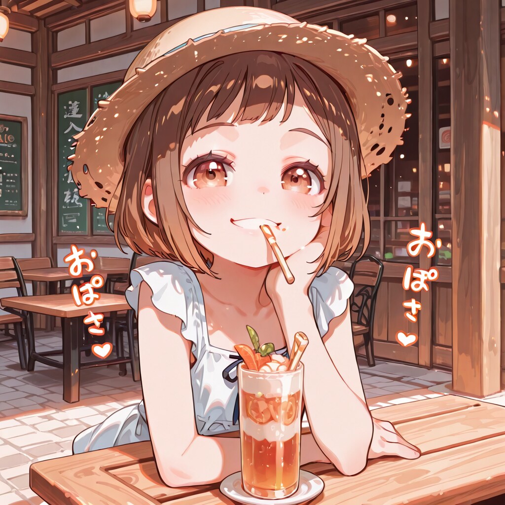 テラス席のコフィちゃん
