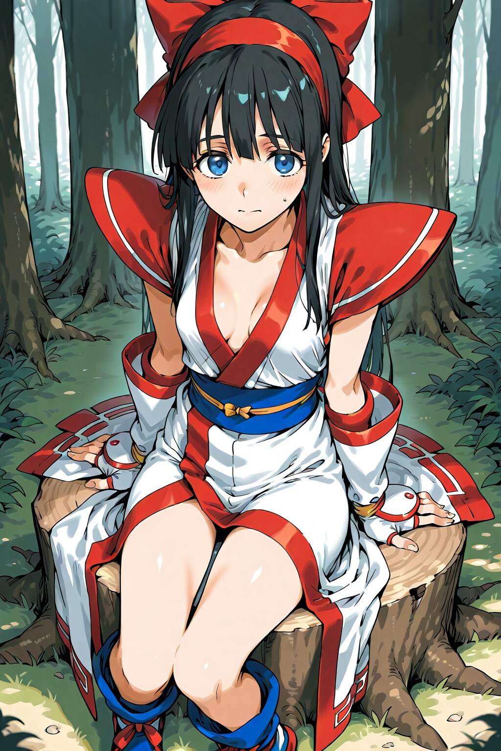 森の中で休憩中のナコルル