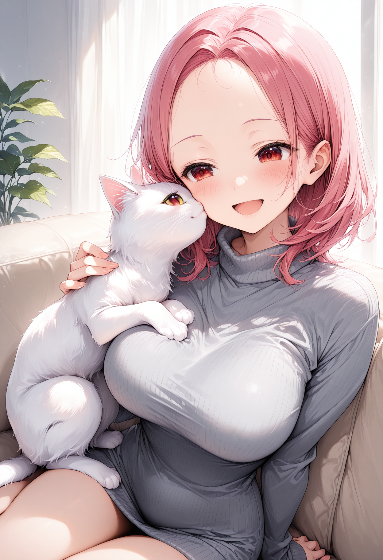 猫と一緒
