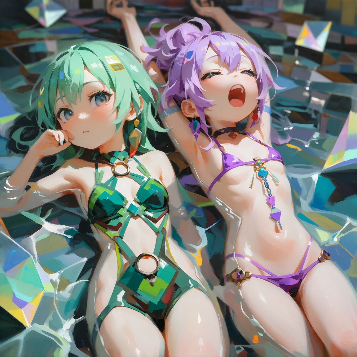 クリスタルの水面