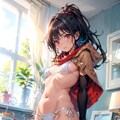 透けてる白ビキニのポニーテール少女 3枚目