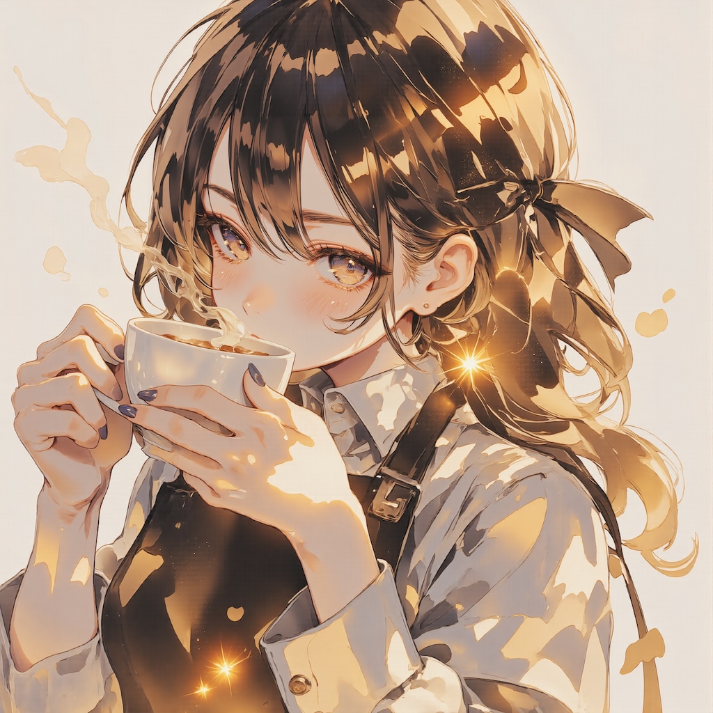 コーヒーを飲む女の子