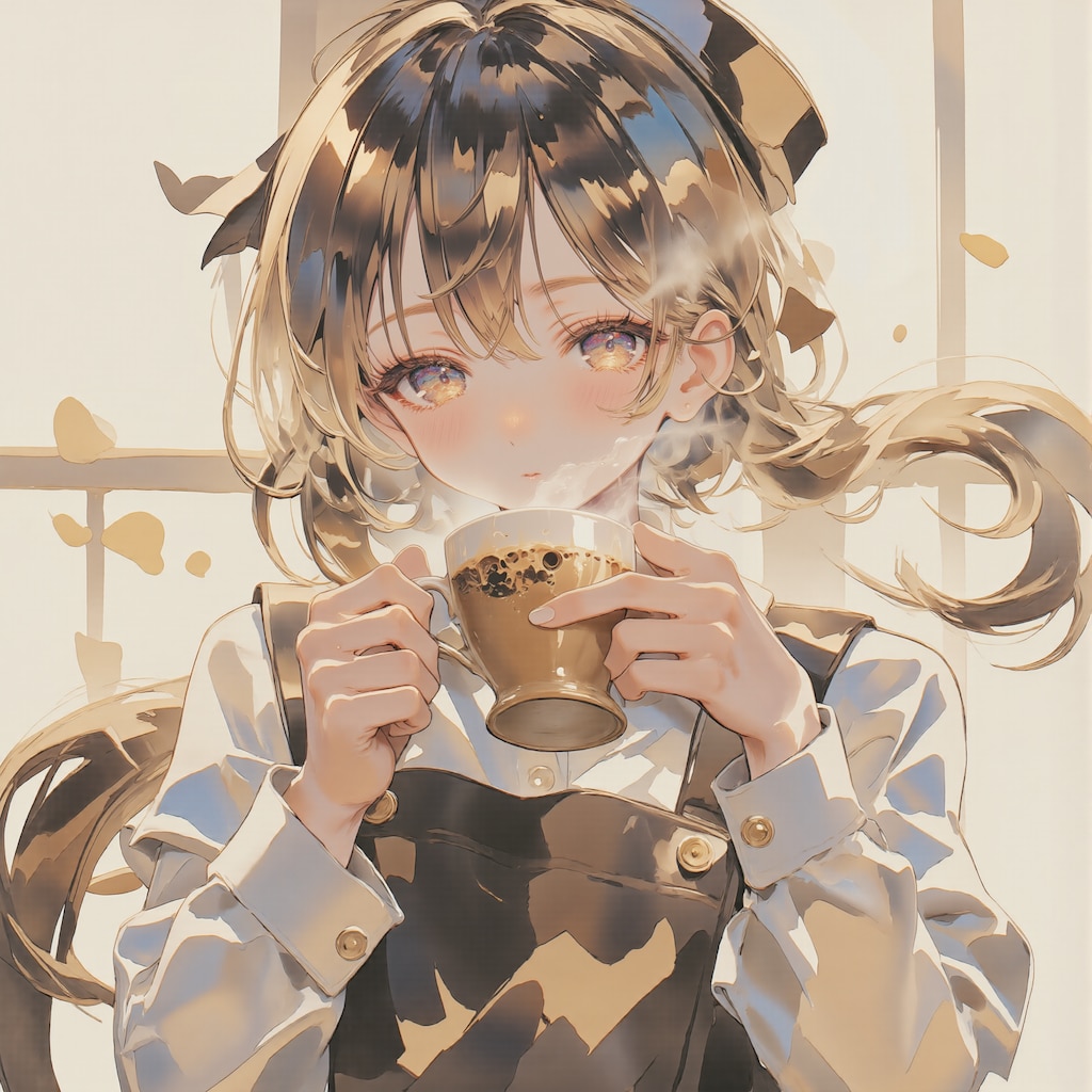 コーヒーを飲む女の子