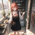 料理をしながら父の帰りを待つ少女 3枚目