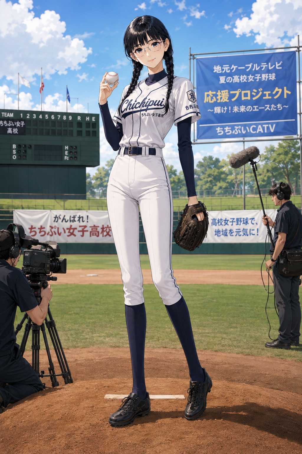 長身モデルSachi、マウンドへ | の人気AIイラスト・グラビア