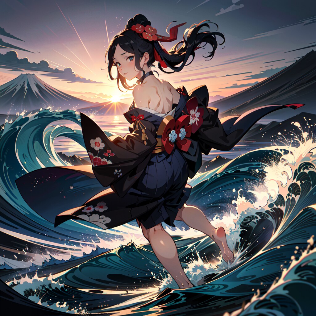 現代風北斎Tシャツ00073