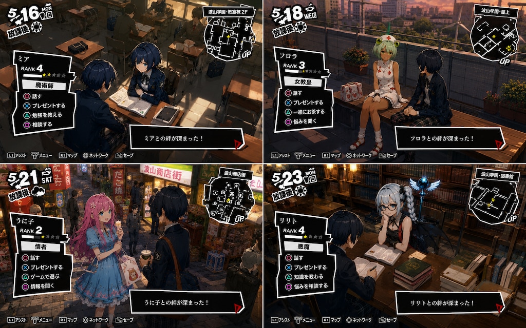 コープ画面など