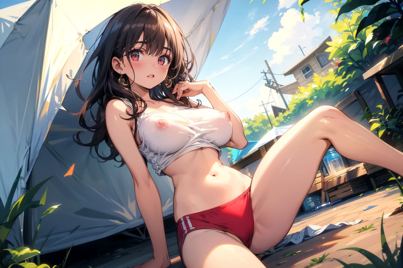 テント設営だけで疲れた…