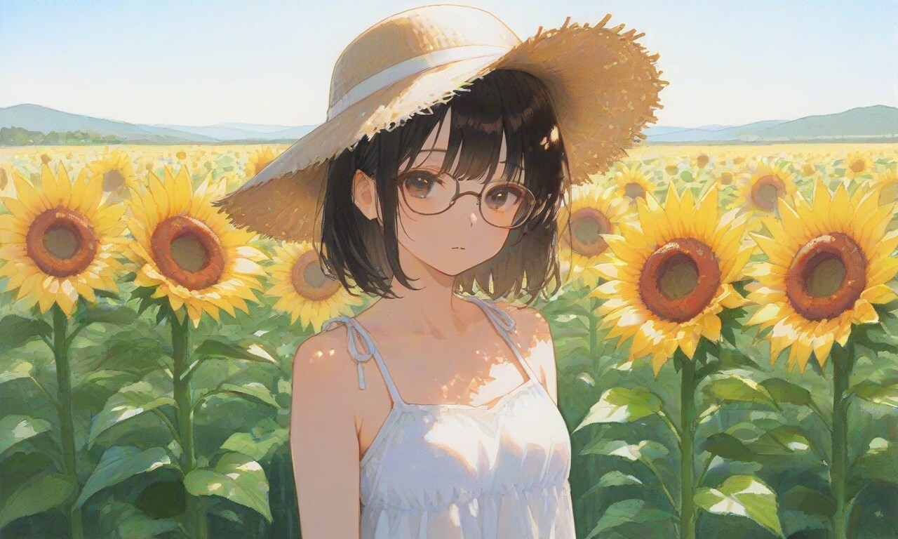 ひまわり畑の少女 | の人気AIイラスト・グラビア