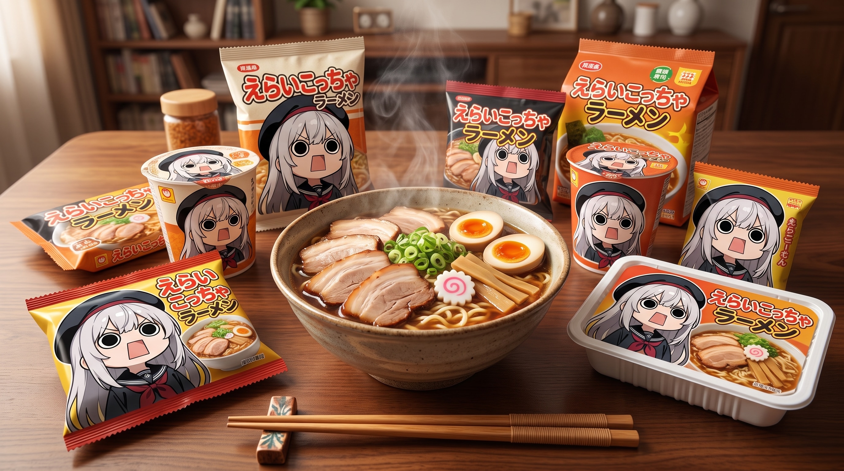 摩訶不思議食堂のえらいこっちゃ嬢印即席ラーメン食べ放題プランエンドレスディナーコース付き | の人気AIイラスト・グラビア