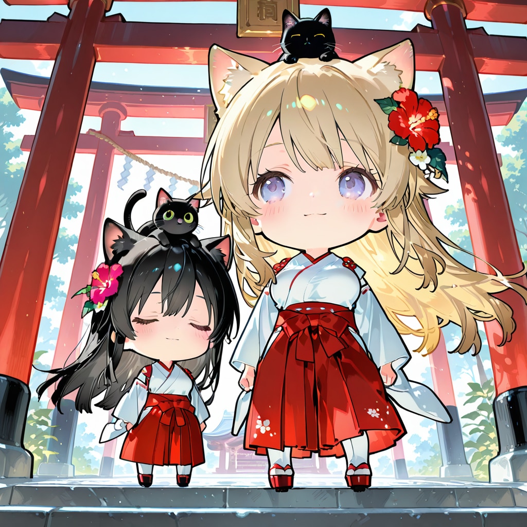 ちび姉巫女様と黒猫巫女様 (HARPY・PHOENIX)