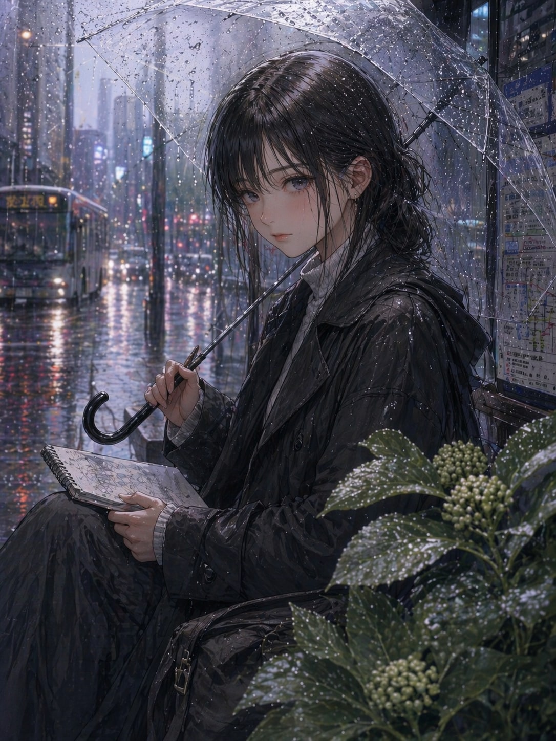 雨の日の通学。ver.波夷羅ねず | の人気AIイラスト・グラビア