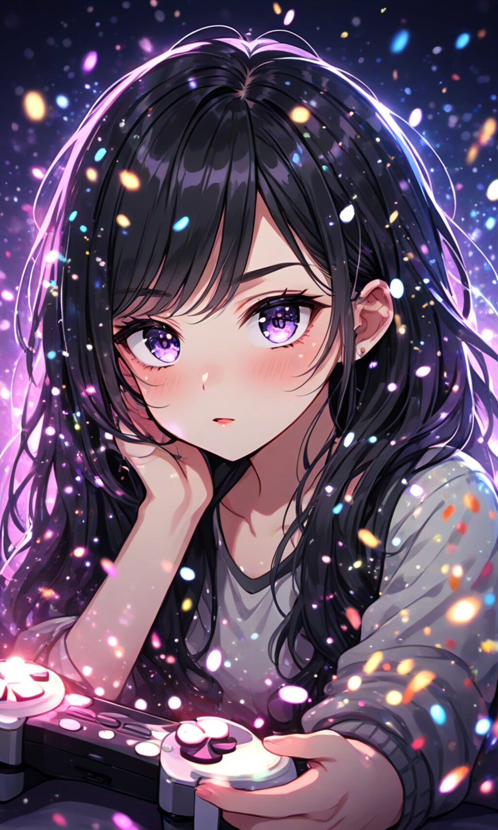 ゲームをする女性