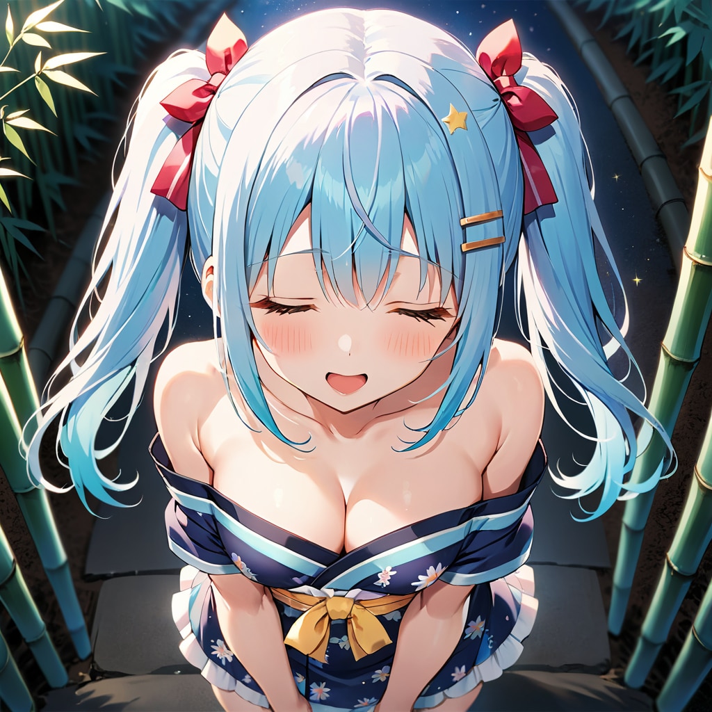 月明かりに照らされて