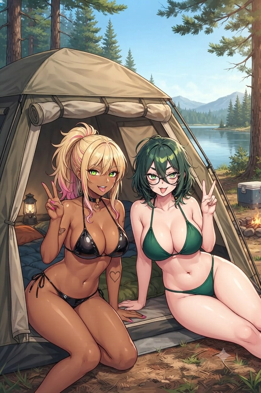 キャンプでオムライス