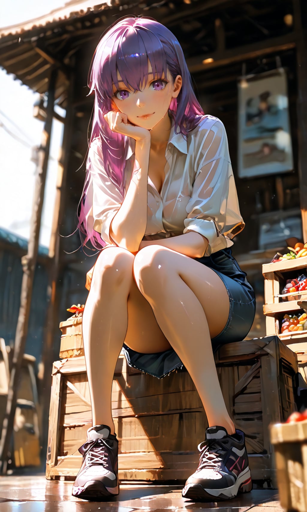間桐桜 女優魂 ～白い美脚がたまらない早朝の市場～