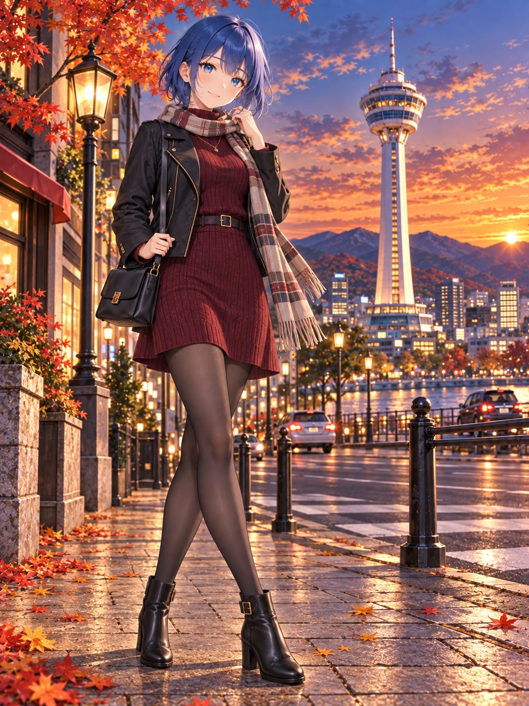 夕暮れタワーと街角スナップ | の人気AIイラスト・グラビア