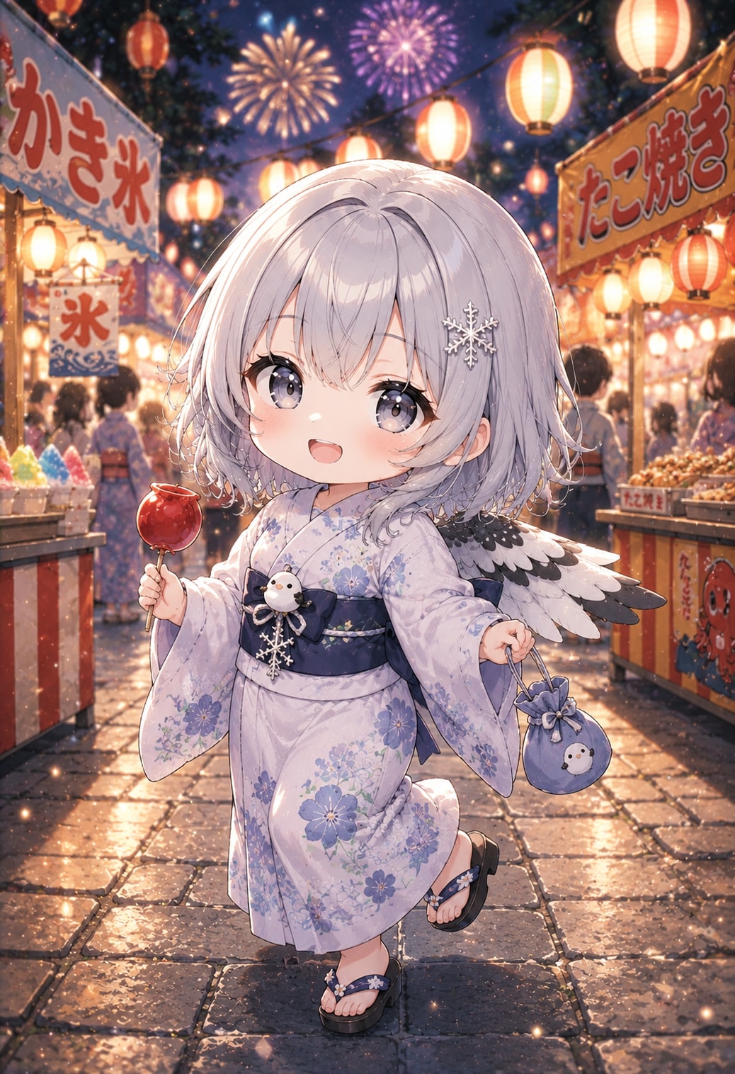 お祭りに行くシマちゃん