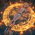 【Flux版】魔法陣に横たわる少女 3枚目