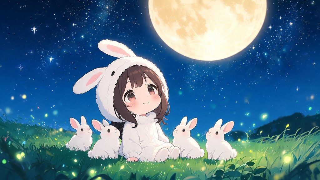 【ままなくお月見！】お月見中１