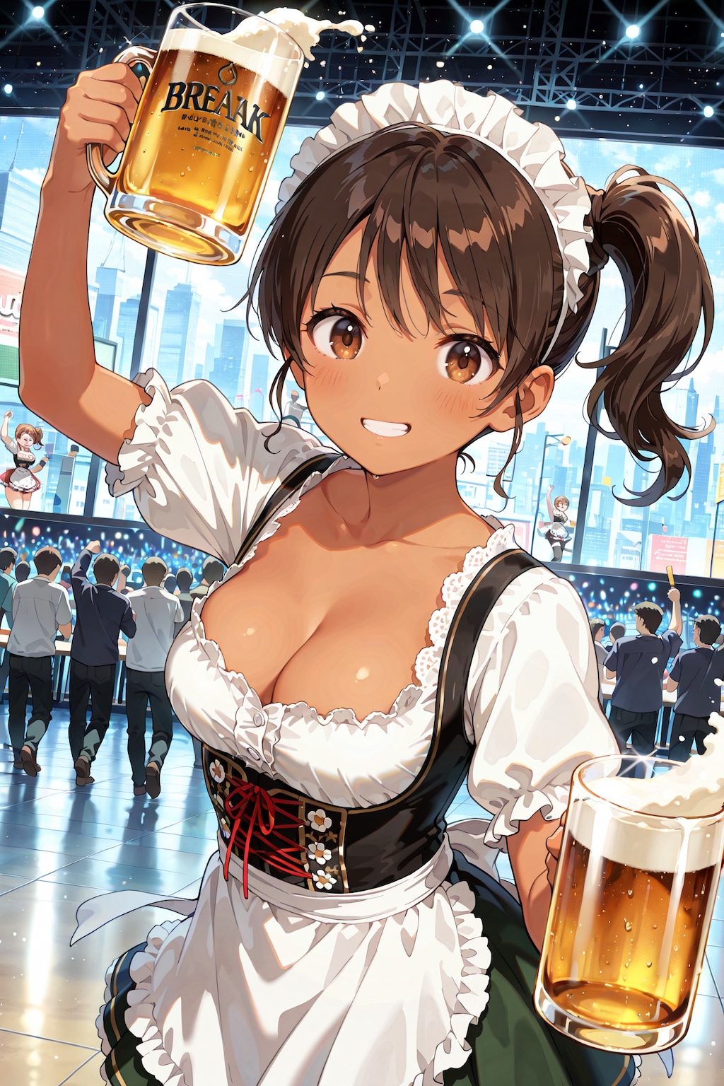 地ビールの日にちなんで、褐色肌のディアンドル娘