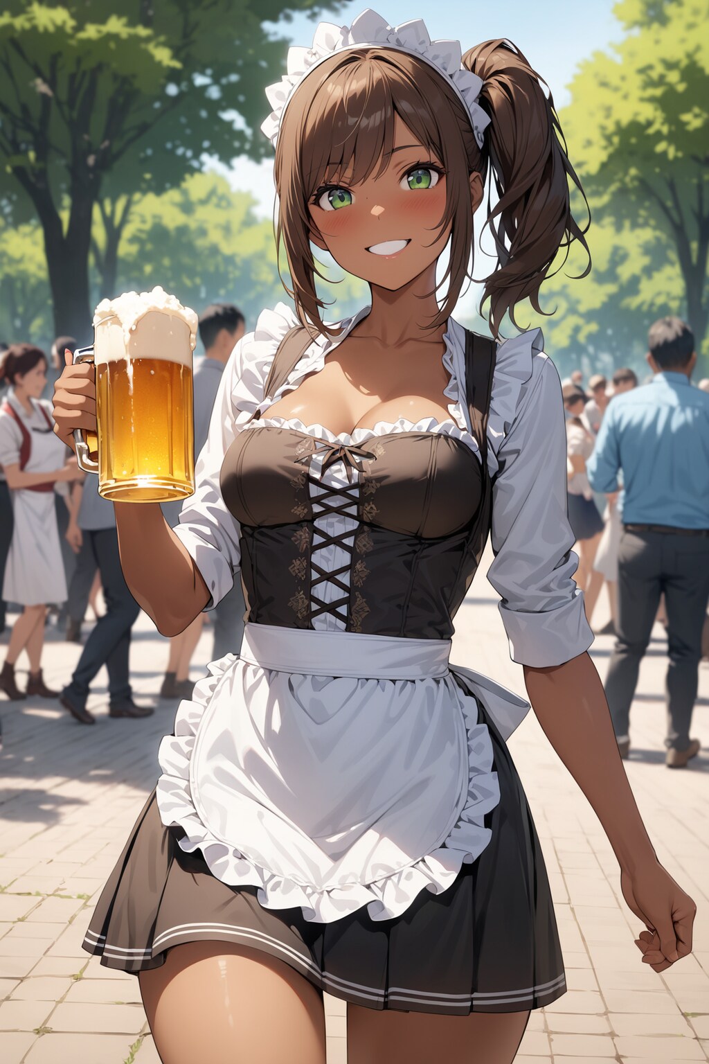 地ビールの日にちなんで、褐色肌のディアンドル娘