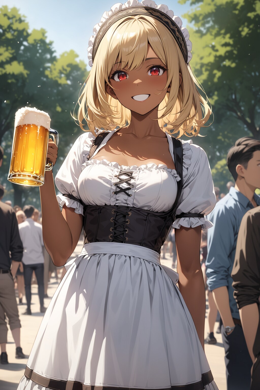 地ビールの日にちなんで、褐色肌のディアンドル娘