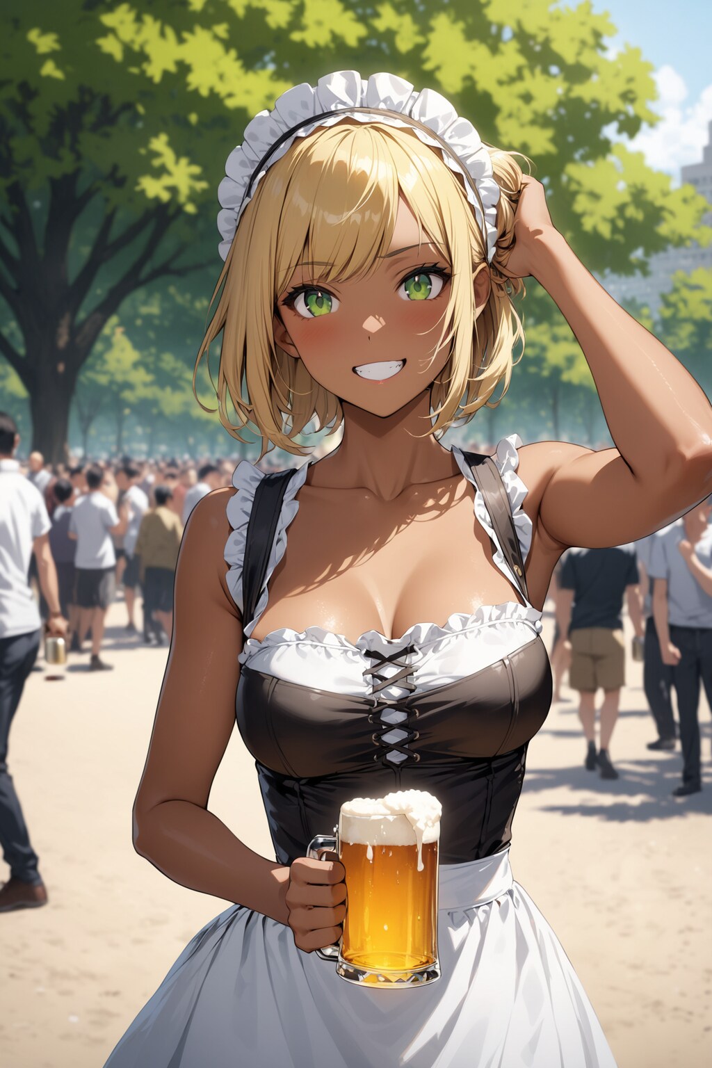 地ビールの日にちなんで、褐色肌のディアンドル娘