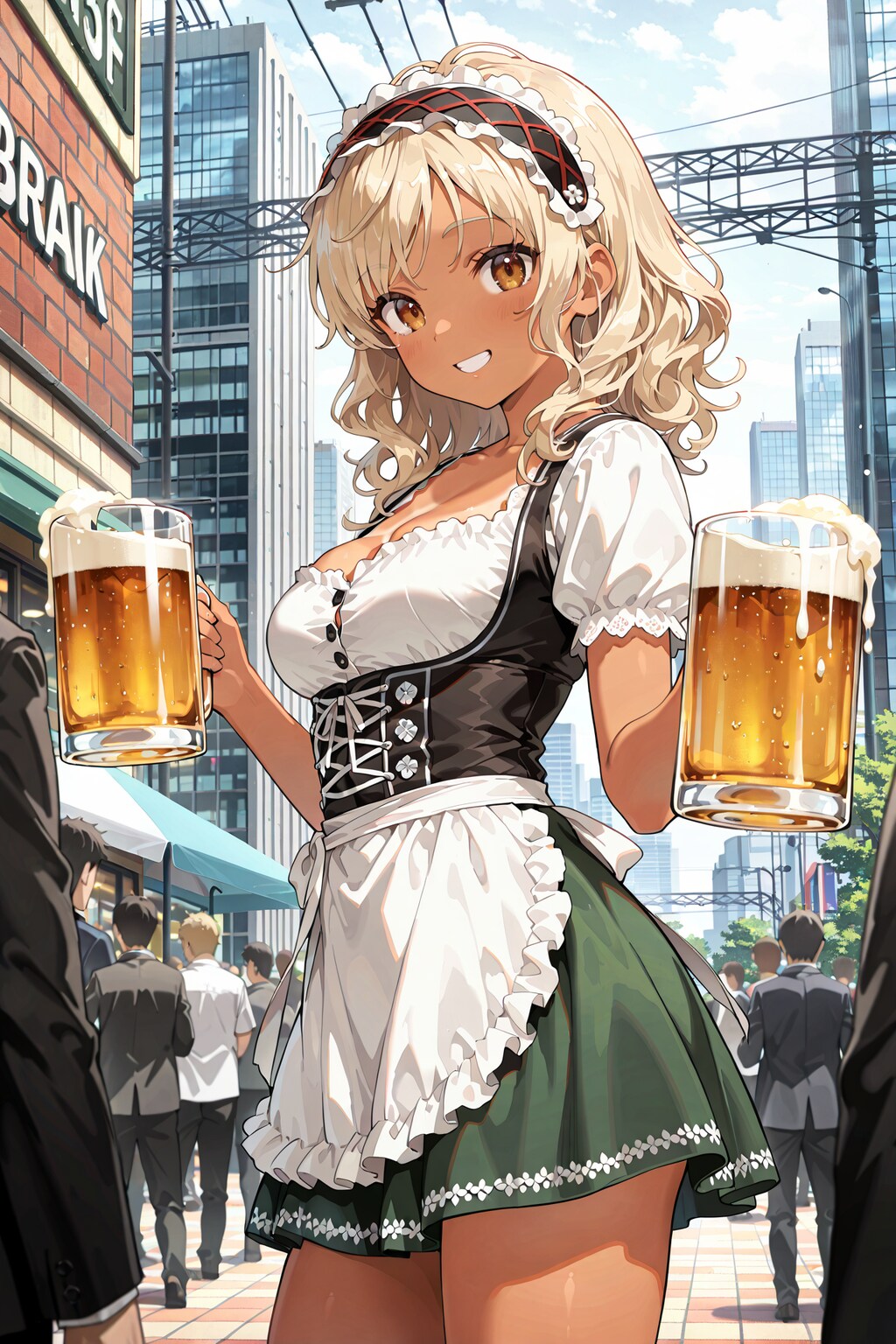 地ビールの日にちなんで、褐色肌のディアンドル娘