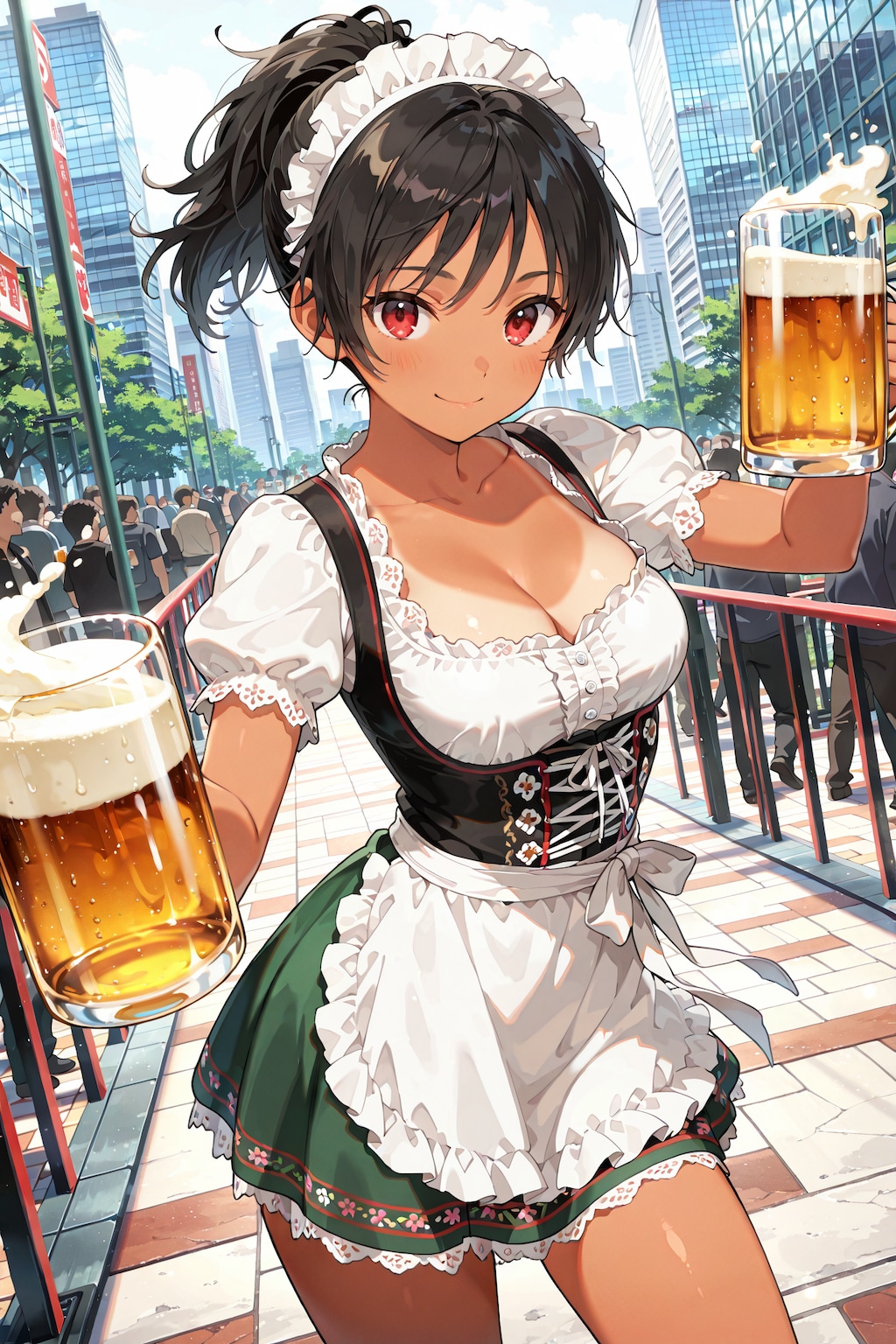 地ビールの日にちなんで、褐色肌のディアンドル娘