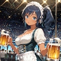 地ビールの日にちなんで、褐色肌のディアンドル娘 4枚目