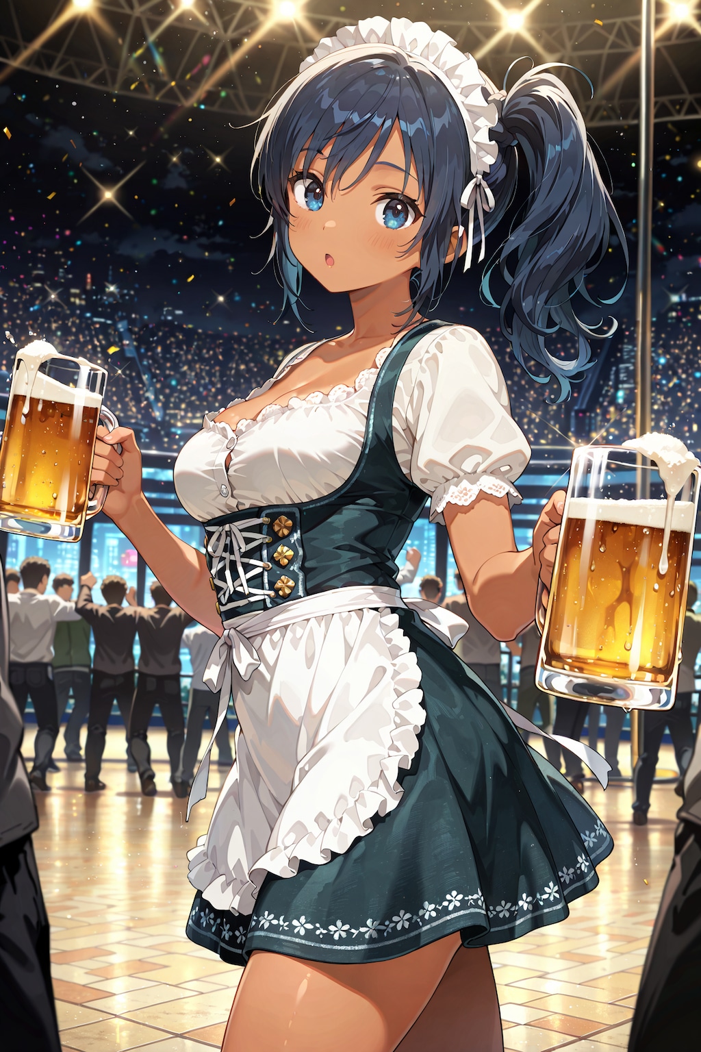 地ビールの日にちなんで、褐色肌のディアンドル娘